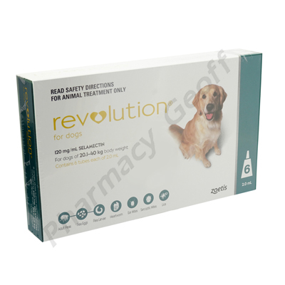 Revolution for Dogs 20.1-40Kg (Selamectin) - 240mg ( 6 x 1mL) 