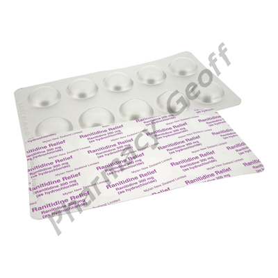 Ranitidine Relief (Ranitidine Hydrochloride) - 300mg (10 Tablets)