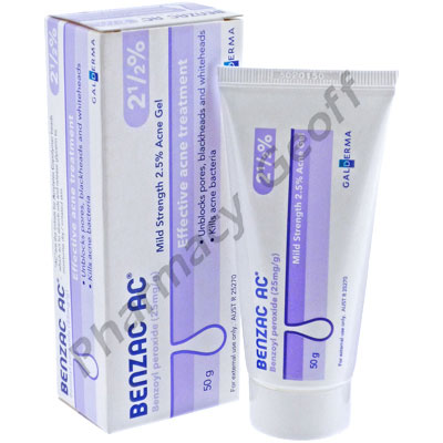 Benzac AC Gel (Benzoyl Peroxide) - 25mg/g (50g Tube)