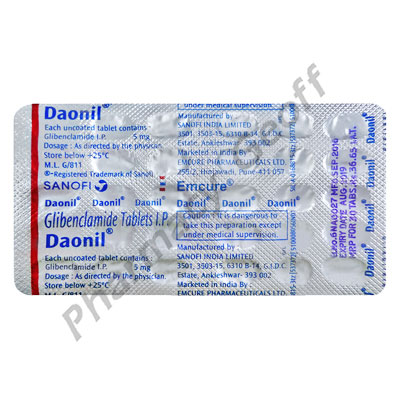 Daonil (Glibenclamide IP) - 5mg (30 Tablets)
