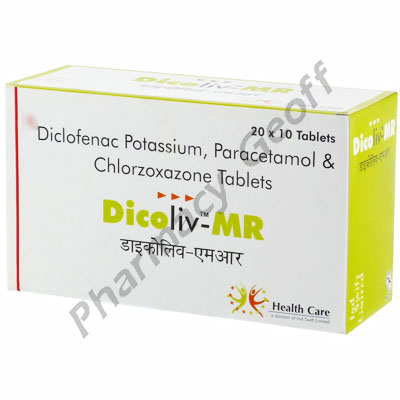 Dicoliv-MR (Diclofenac/Paracetamol/Chlorzoxazone) - 50mg/325mg/250mg (10 Tablets)