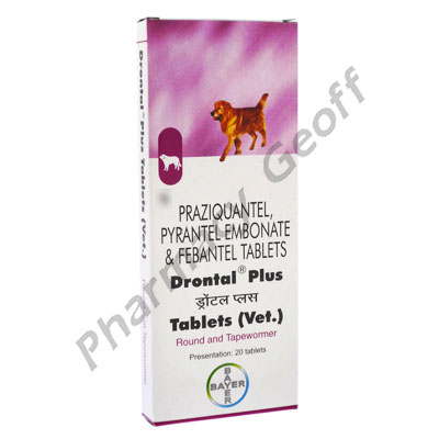 Drontal Plus (Praziquantel/Pyrantel Pamoate/Febantel) - 50mg/144mg/150mg (20 Tablets) 