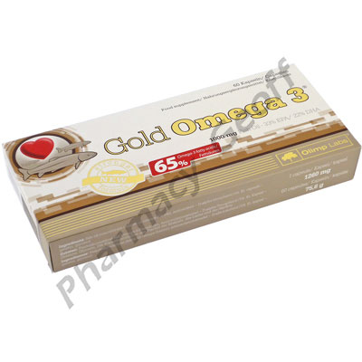 Gold Omega 3 (Fish Oil/Eicosapentaenoic Acid/Docosahexaenoic Acid/Omega-3 Acids/Vitamin E) - 1000mg/330mg/220mg/100mg/6.7mg (60 Capsules) 