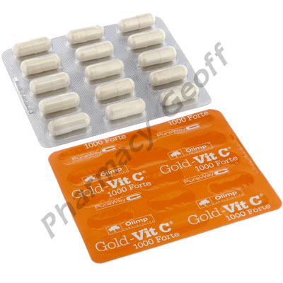 Gold-Vit C 1000 Forte (PureWay-C/Vitamin C/Citrus Bioflavonoids) - 1111mg/1000mg/25mg (30 Capsules) 