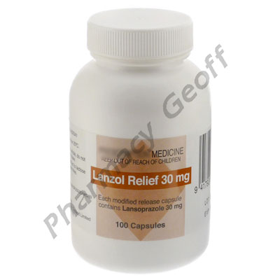 Lanzol Relief (Lansoprazole) - 30mg (100 Capsules)