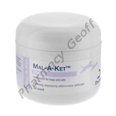 Mal-A-Ket Wipes (Chlorhexidine Gluconate/Ketoconazole/Acetic Acid) - 2%/1%/2% (50 count) 