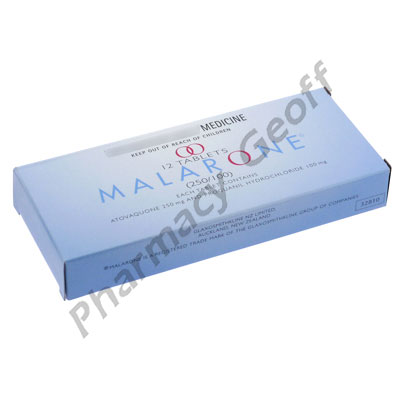 Malarone (Proguanil Hydrochloride/Atovaquone) - 100mg/250mg (12 Tablets) 