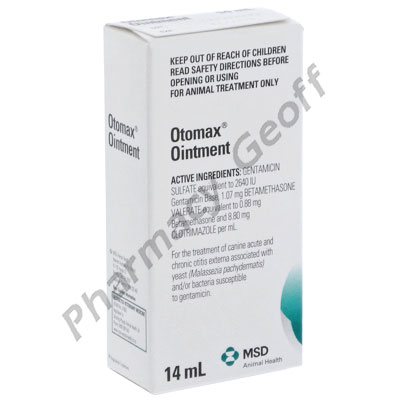 Otomax Ointment (Gentamicin/Betamethasone/Clotrimazole) - 2640IU/0.88mg/8.8mg/mL (14mL) 