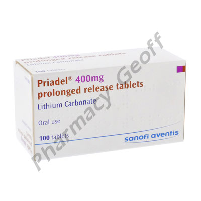 Priadel (Lithium carbonate) - 400mg (100 Tablets) 