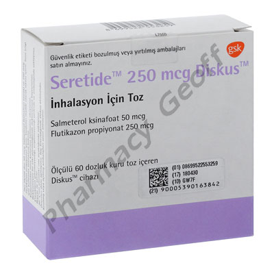 Seretide Diskus (Fluticasone Propionate/Salmeterol Xinafoate) - 250mcg/50mcg (60 Doses)