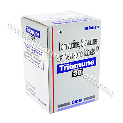 Triomune 30 (Stavudine/Lamivudine/Nevirapine) - 30mg/150mg/200mg (30 Tablets)
