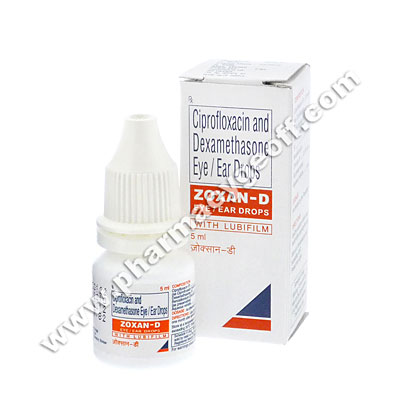 Zoxan D Eye/Ear Drop (Ciprofloxacin HCL/Dexamethasone) - 0.3%/0.1% (5ml)