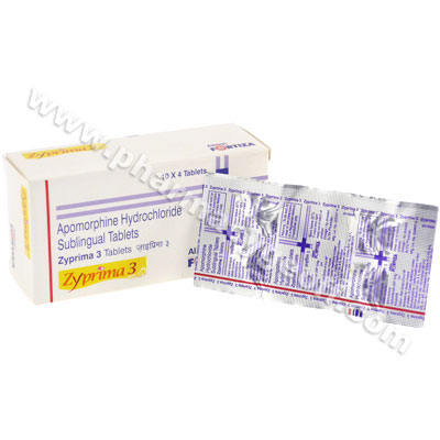 Zyprima 3 (Apomorphine Hydrochloride) - 3mg (4 Tablets) 