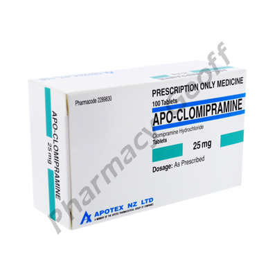 Apo-Clomipramine (Clomipramine Hydrochloride) - 25mg (100 Tablets)