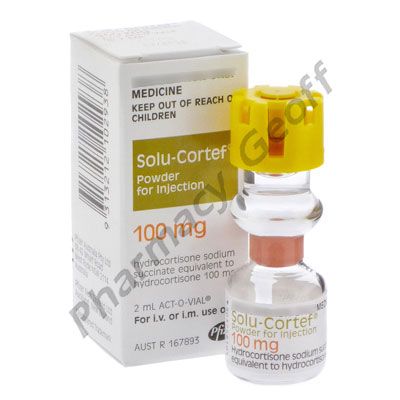 Solu-Cortef Injection (Hydocortisone Sodium Succinate) - 100mg (1 x 2mL Vial)