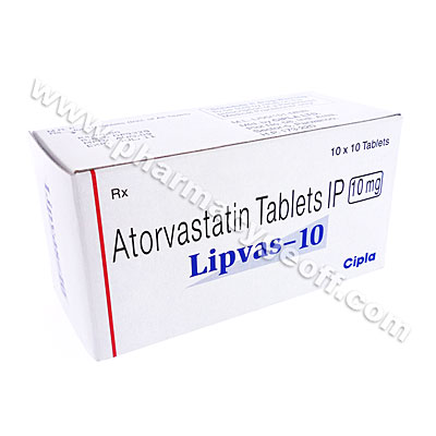 Lipvas (Atorvastatin Calcium) - 10mg (10 Tablets)