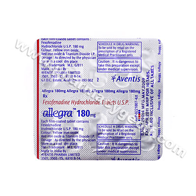 Allegra (Fexofenadine HCL) - 180mg (10 Tablets)