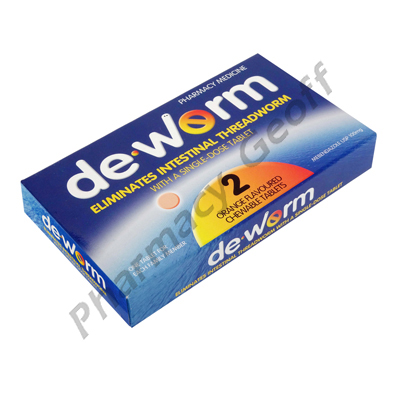 DeWorm (Mebendazole) - 100mg (2 Tablets)