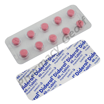 Dideral (Propranolol Hydrochloride) - 40mg (50 Tablets)