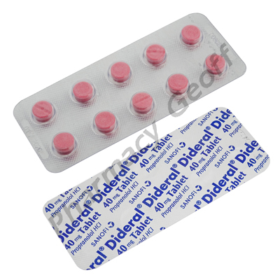 Dideral (Propranolol Hydrochloride) - 40mg (50 Tablets)