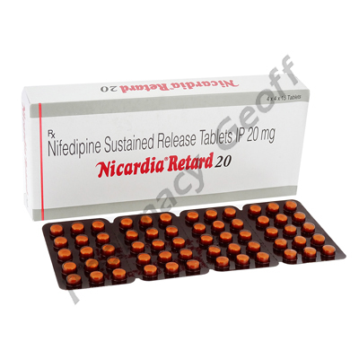 Nicardia Retard 20 (Nifedipine IP) - 20mg(15 Tablets)