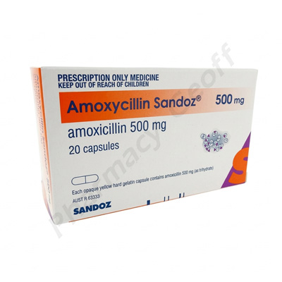 Amoxycillin (Sandoz) - 500mg (20 Capsules)