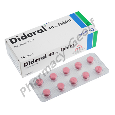 Dideral (Propranolol Hydrochloride) - 40mg (50 Tablets)